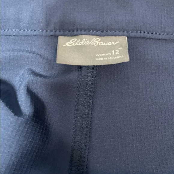 Eddie Bauer Stretch Crop Pants Women's Size 12 #2469 Water Repellent In Navy - Picture 5 of 6